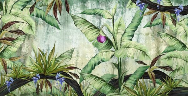 Peinture murale Fleurs tropicales