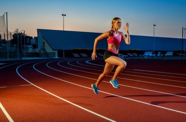 Peinture murale Sprint sur une piste de course