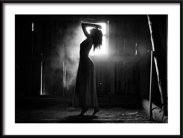 Fille dans l'affiche stable