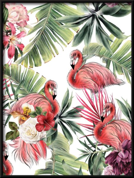 Affiche de trois flamants roses – Image 2