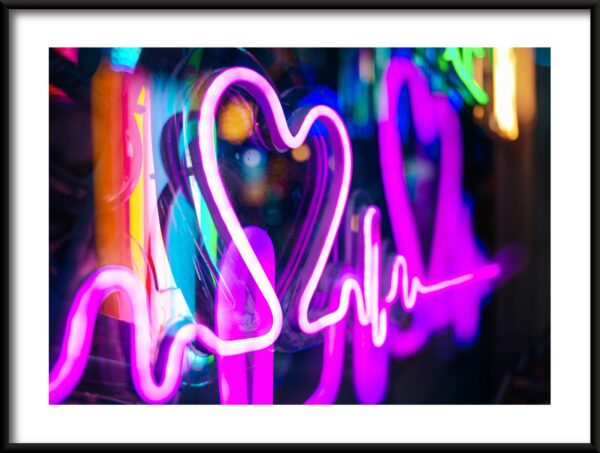 Affiche coeur néon