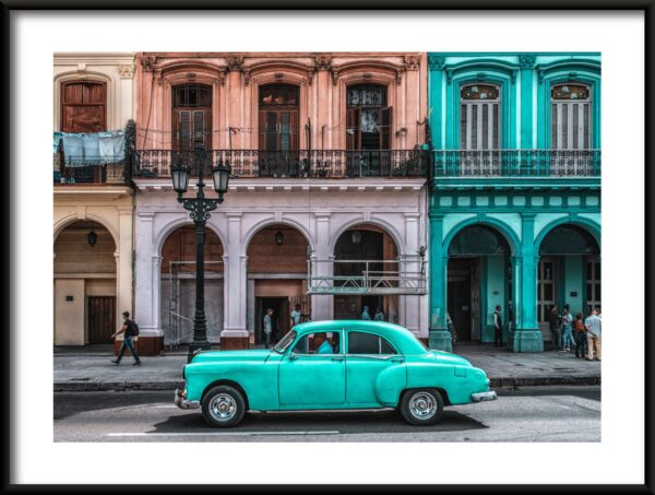 Voiture bleue Poster