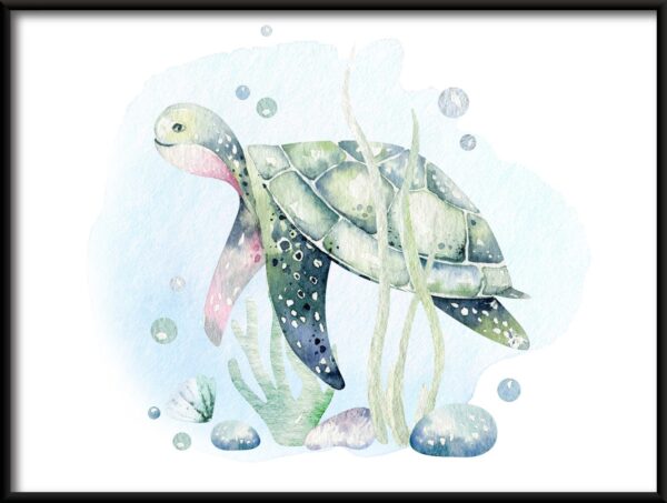 Affiche de tortue heureuse – Image 2