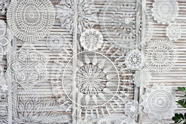 Papier peint Macramé blanc