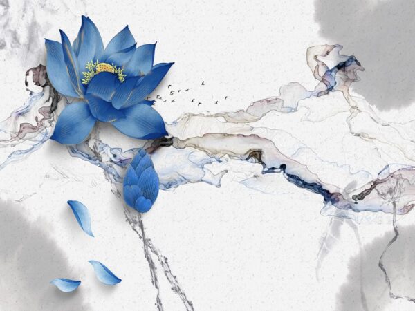 Peinture murale Fleur bleue