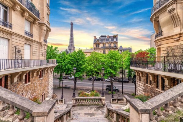 Peinture murale Vues de Paris
