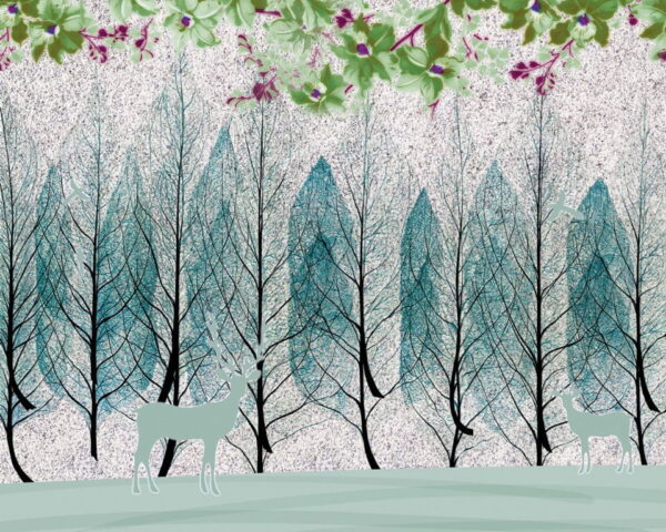Peinture murale Rangée d'arbres