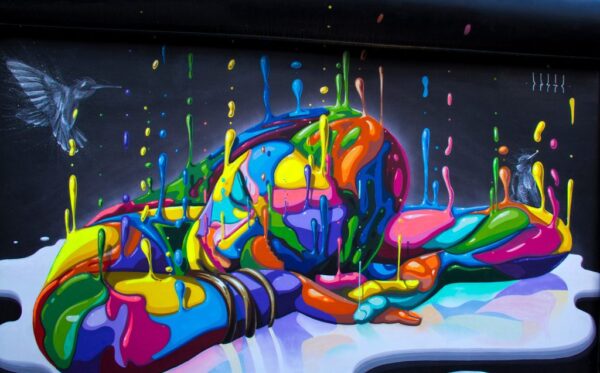 Peinture murale Couleur entrelacée