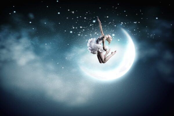 Sticker mural saut de lune