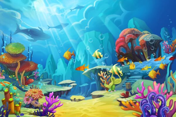 Peinture murale Monde sous-marin