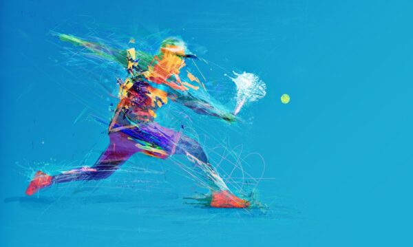 Peinture murale Tennis abstrait