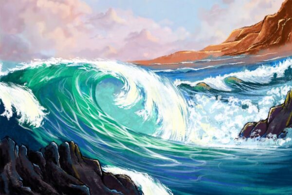 Peinture murale Vague réaliste