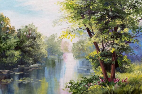 Peinture murale Arbre sur la rivière