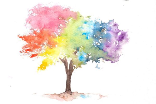 Peinture murale Arbre coloré