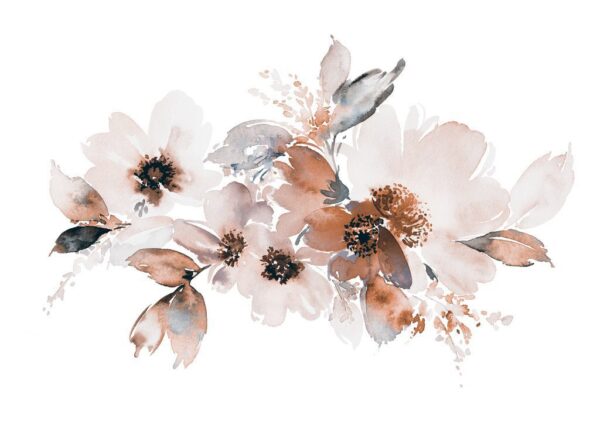 Peinture murale Fleur en rose