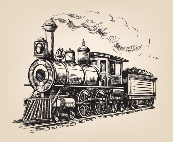 Peinture murale Dessin locomotive
