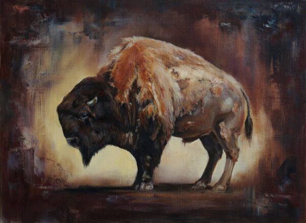 Peinture murale Bison peint