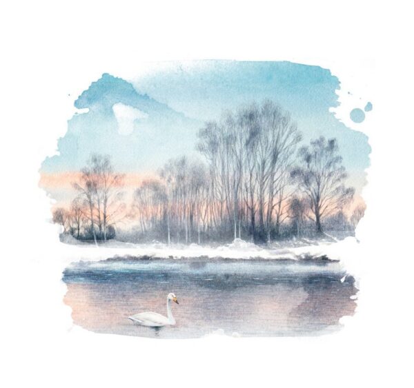 Peinture murale Paysage d'hiver