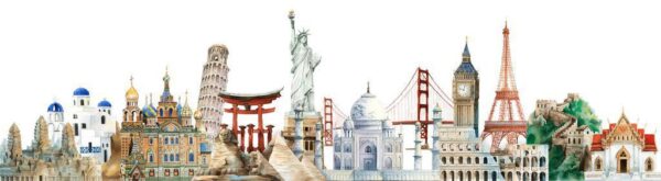 Peinture murale Collection de monuments du monde