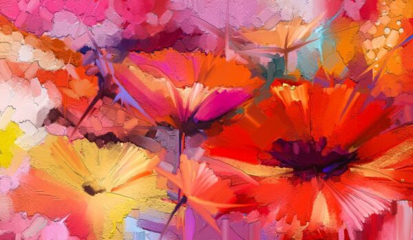 Peinture murale Coquelicots rouges