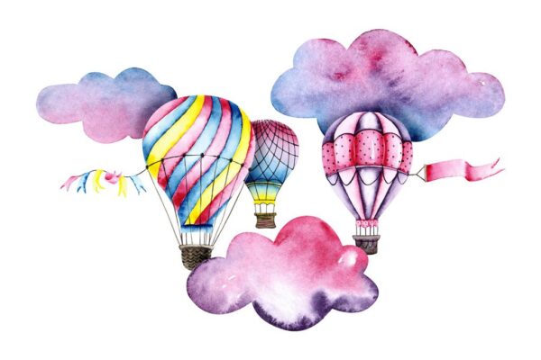 Papier peint ballons roses
