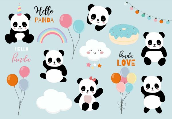 Papier peint Adorables pandas