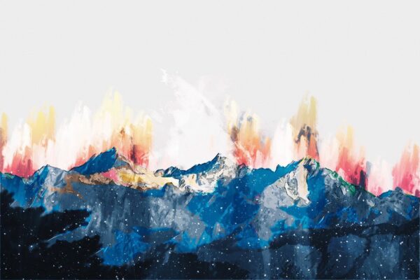 Peinture murale Montagnes Flamboyantes