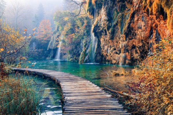 Peinture murale Pont sur le lac