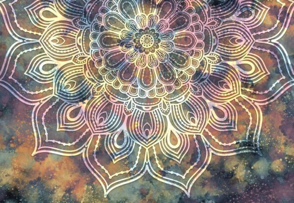 Peinture murale Mandala coloré