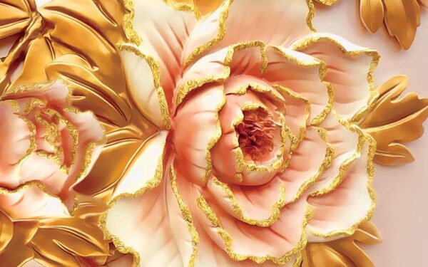 Poster XXL Pivoine dorée