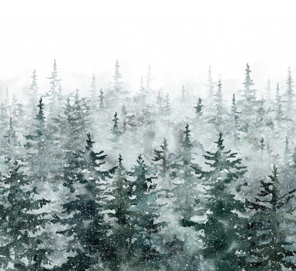 Peinture murale Forêt d'hiver