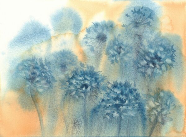 Peinture murale Pissenlits bleus
