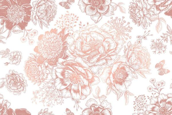 Peinture murale Motif pivoines