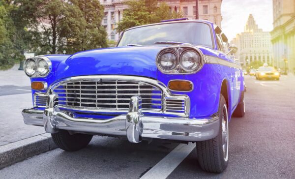 Peinture murale Voiture Vintage Bleue