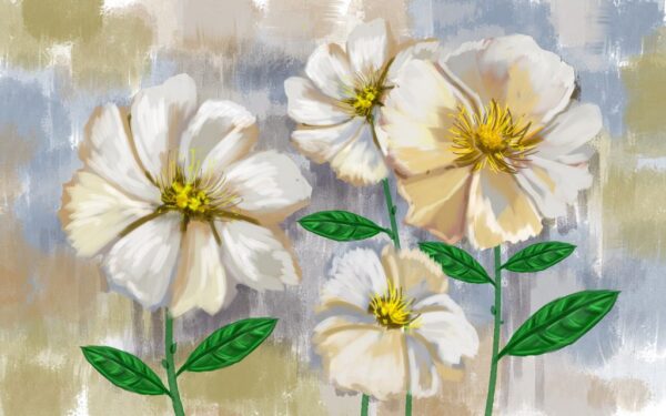 Peinture murale Fleurs fabuleuses