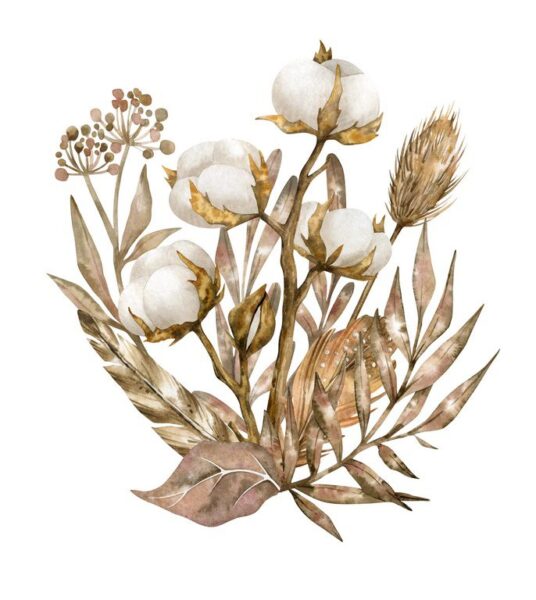 Peinture murale Fleur de coton