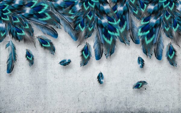 Peinture murale Plumes qui tombent