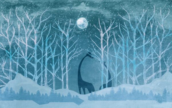 Peinture murale Dinosaures lunaires