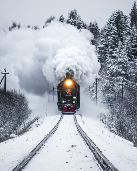 Poster XXL Train des neiges