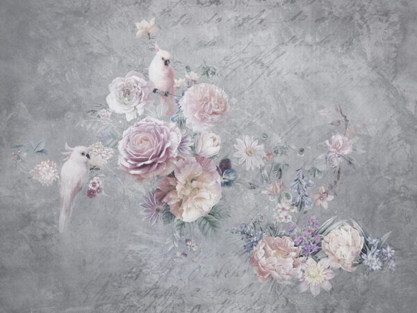 Peinture murale Oiseaux dans les fleurs