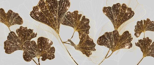Peinture murale Feuilles de Ginkgo biloba