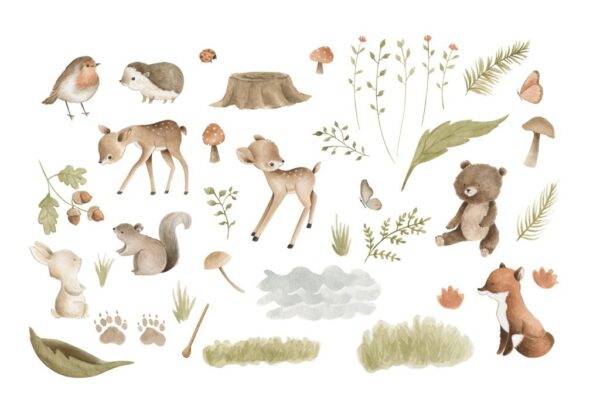 Peinture murale Bébés animaux