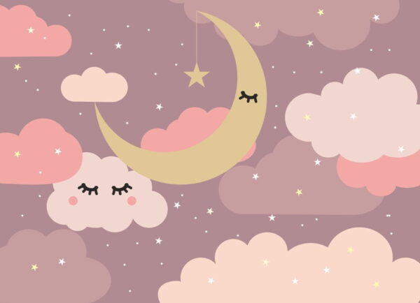 Peinture murale Lune endormie