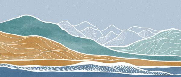 Peinture murale Montagnes Modernes