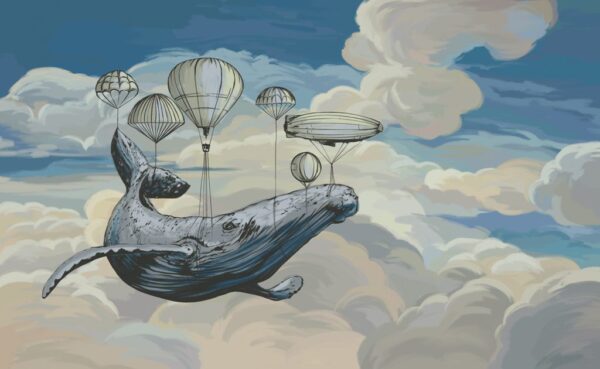 Peinture murale Ballons baleines