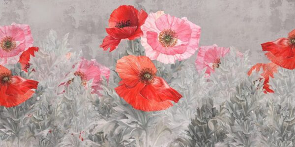 Peinture murale Rose Rouge