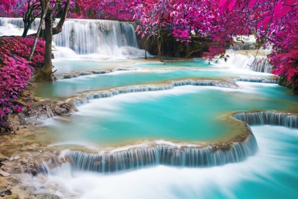 Peinture murale Cascade Turquoise