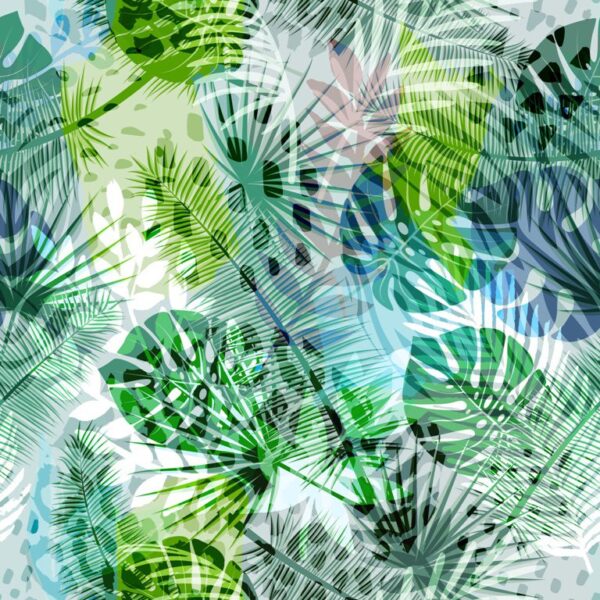 Peinture murale Feuilles vertes
