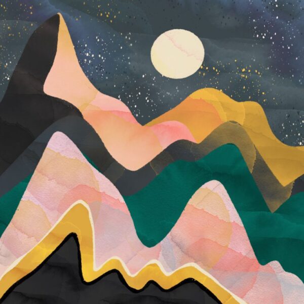 Peinture murale Montagne abstraction