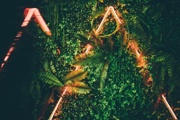 Peinture murale Triangles dans le vert